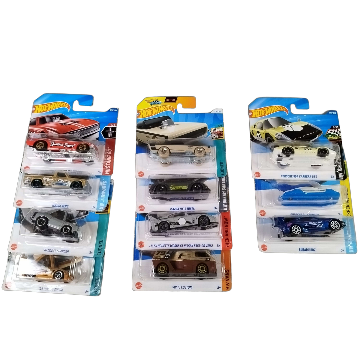 Hot Wheels Bundle Porsche Mazda VW Set von 12 Modellautos, Neu