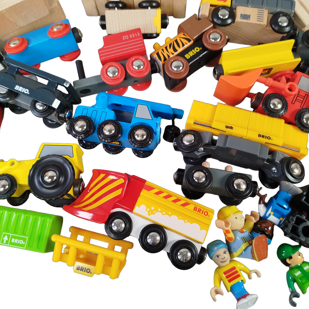 BRIO Bundle Holzeisenbahn großes Set Kran Lok Wagen & Schienen