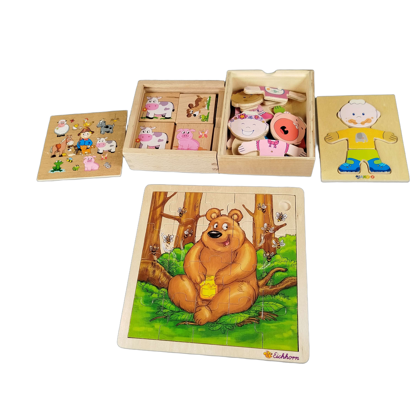 Bundle Tiere & Anziehbär Holzpuzzle & Anziehpuzzle
