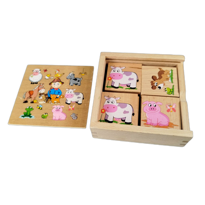 Bundle Tiere & Anziehbär Holzpuzzle & Anziehpuzzle