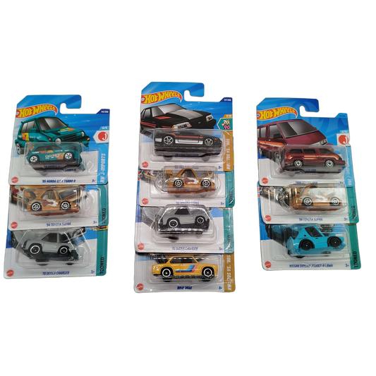 Hot Wheels Bundle J-Imports & Tooned Set von 10 Modellautos, Neu