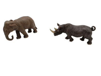 Schleich Tiere Bundle Nashorn & Elefant 2 Teile Tierfiguren
