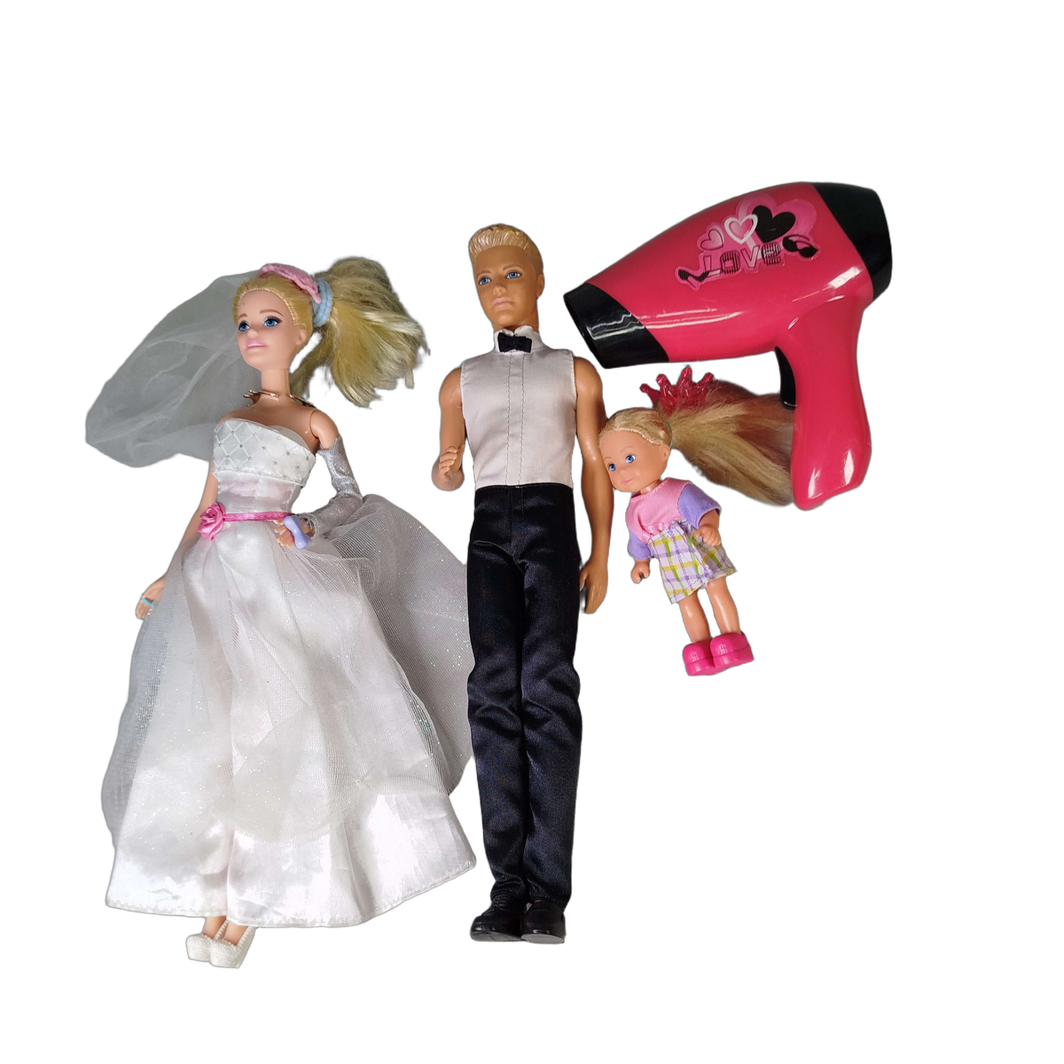 Bundle Hochzeitspaar großes Set Puppen & Zubehör Kleidung & Föhn