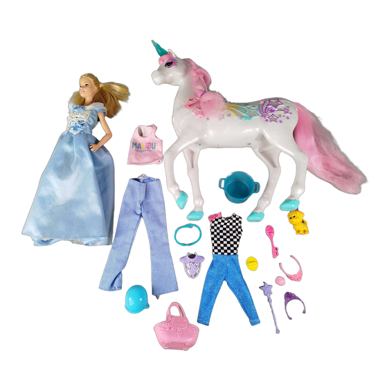 Mattel Bundle Barbie Puppe & Einhorn mit Zubehör