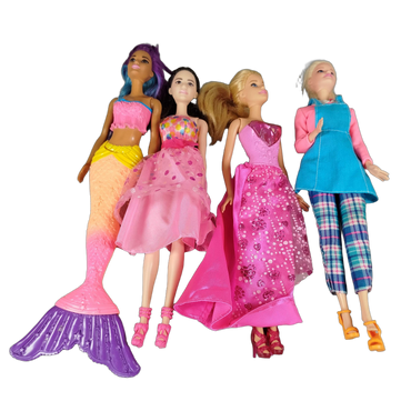 Mattel Bundle Barbie 4x Puppen & Zubehör