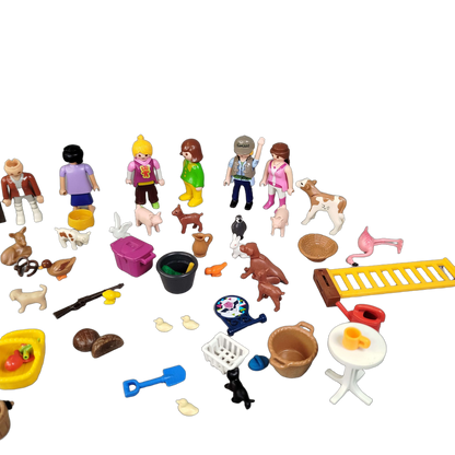 Playmobil Bundle Bauernhof Set von 7 Figuren & Tiere