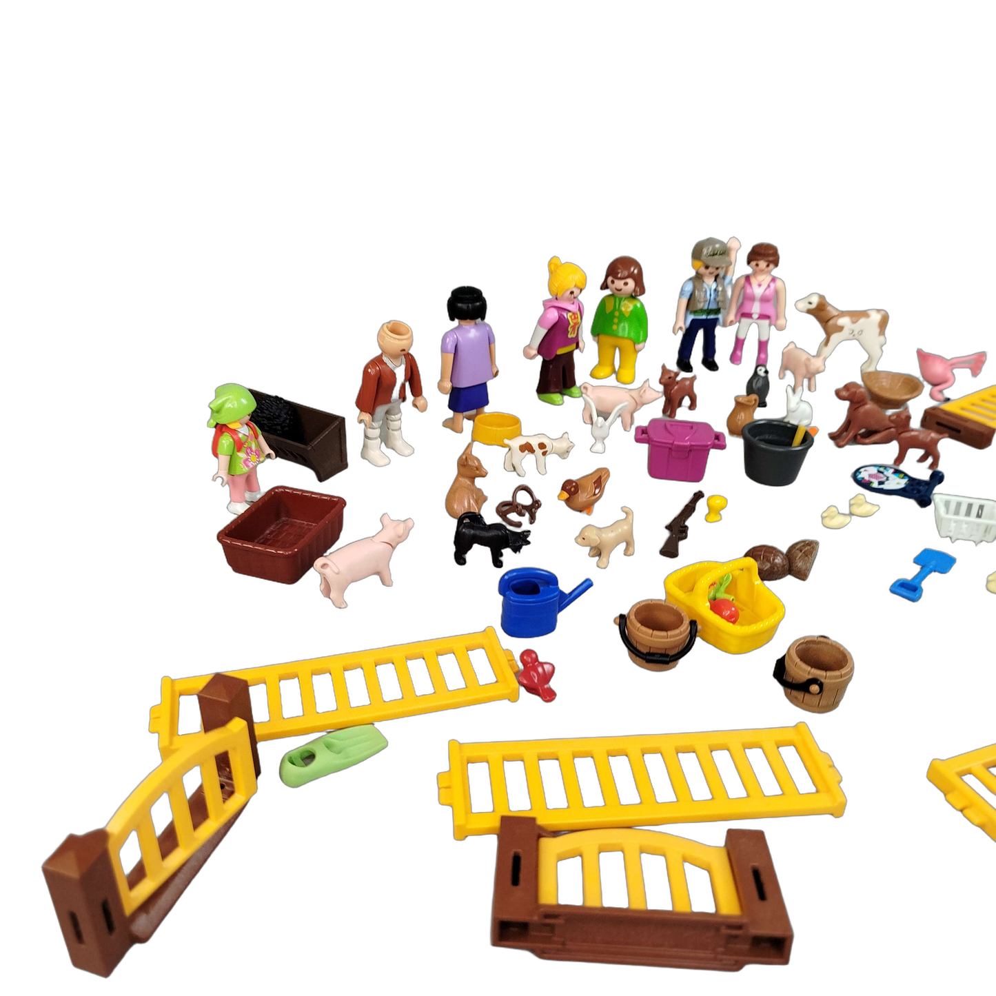 Playmobil Bundle Bauernhof Set von 7 Figuren & Tiere