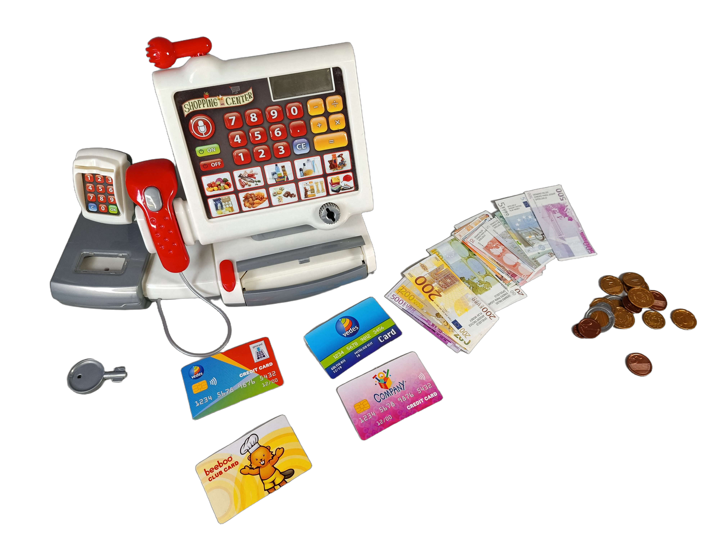 Theo Klein Elektronische Spielkasse mit Scanner & Kartenleser