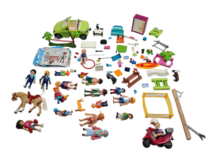 Playmobil Bundle 6069 5579 5190 Set von 3 Figuren, Cabrio & Roller