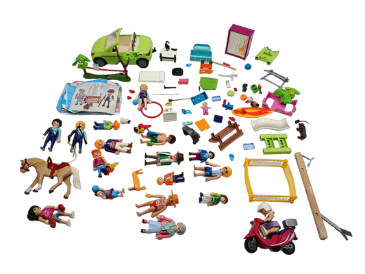 Playmobil Bundle 6069 5579 5190 Set von 3 Figuren, Cabrio & Roller