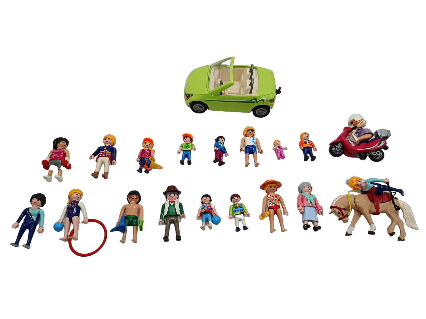 Playmobil Bundle 6069 5579 5190 Set von 3 Figuren, Cabrio & Roller