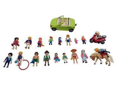 Playmobil Bundle 6069 5579 5190 Set von 3 Figuren, Cabrio & Roller