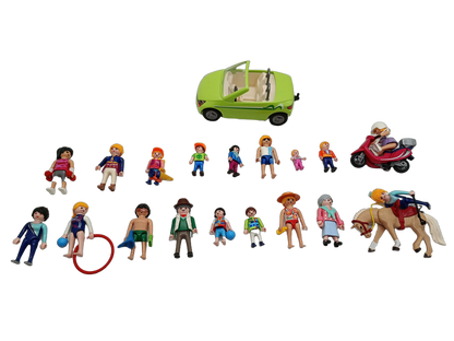 Playmobil Bundle 6069 5579 5190 Set von 3 Figuren, Cabrio & Roller