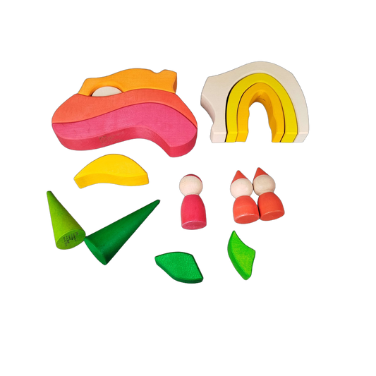 Grimm's Bundle Holzbausteine & Figuren Regenbogen
