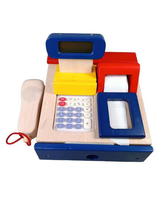 Bruder Holz Spielkasse Kaufladen mit Scanner & Rechner