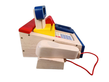 Bruder Holz Spielkasse Kaufladen mit Scanner & Rechner