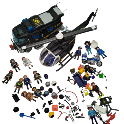 Playmobil Bundle City Action 9360 großes Set Truck Motorrad & Figuren