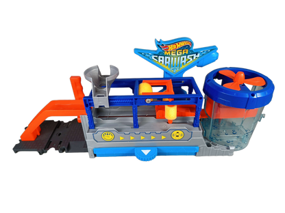 Hot Wheels Bundle Mega Car Wash großes Set Waschanlage & Rampe