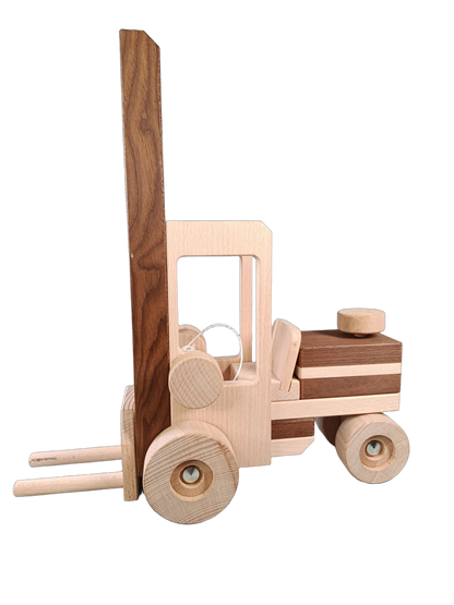 Goki Gabelstapler aus Holz Baufahrzeug
