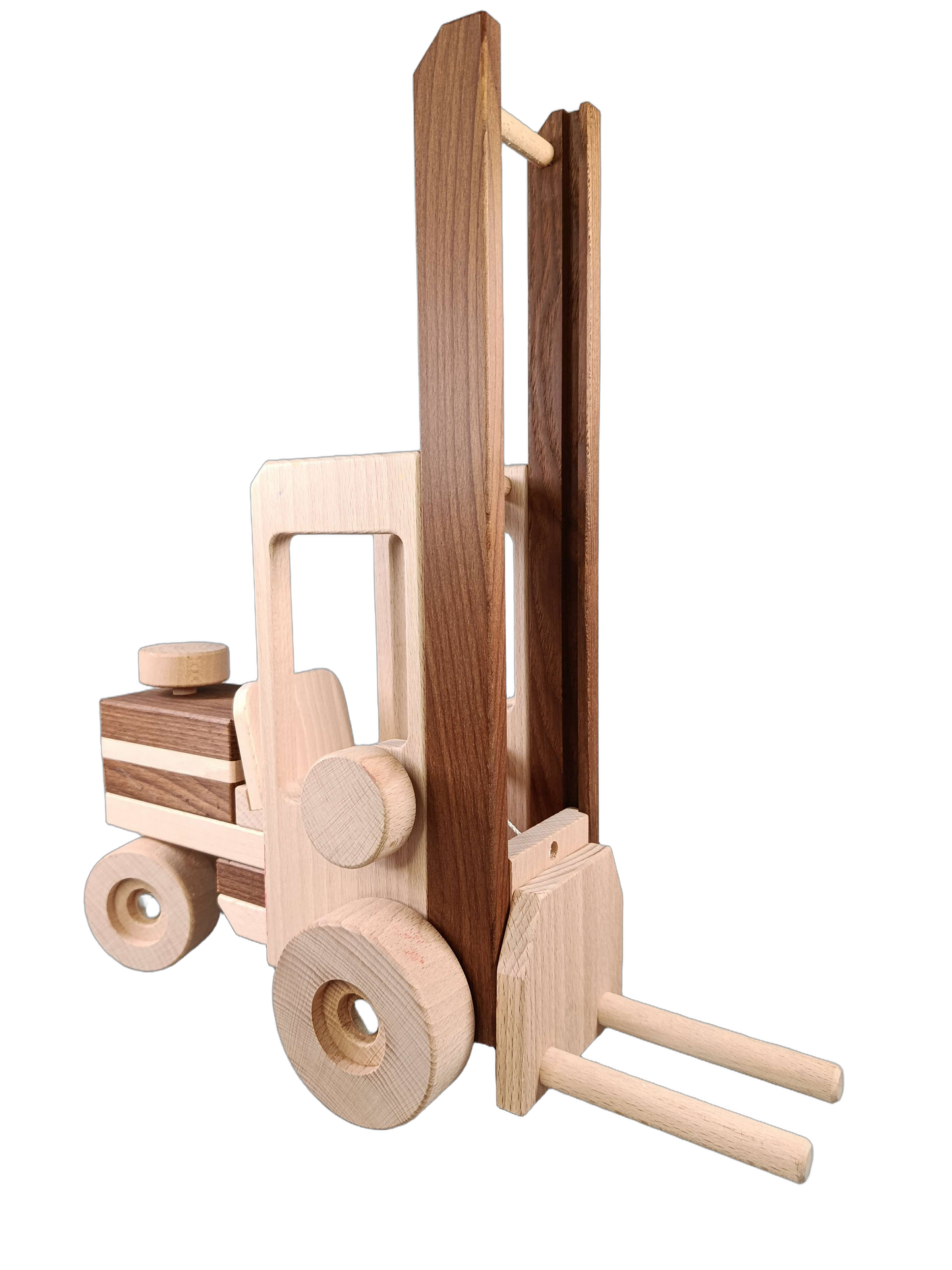 Goki Gabelstapler aus Holz Baufahrzeug