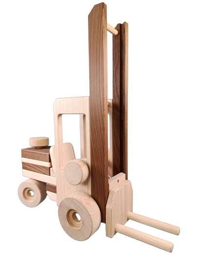 Goki Gabelstapler aus Holz Baufahrzeug