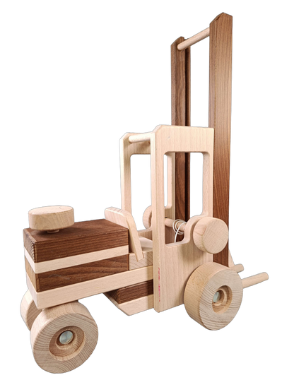 Goki Gabelstapler aus Holz Baufahrzeug