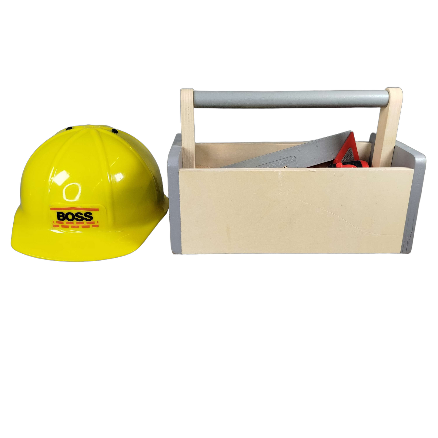 Bundle Bauhelm & Holz-Werkzeugkiste Werkzeug-Set
