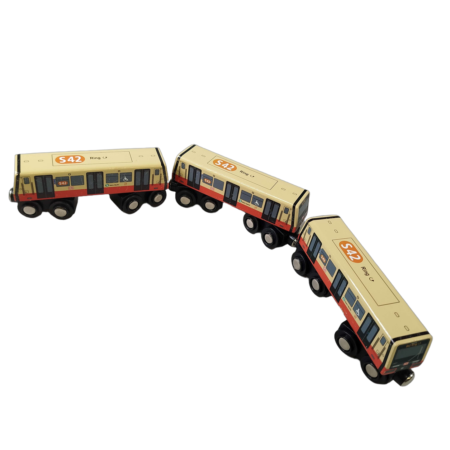 Bauer&Sohn Bundle S-Bahn Berlin S42 großes Set Holzeisenbahn Waggons
