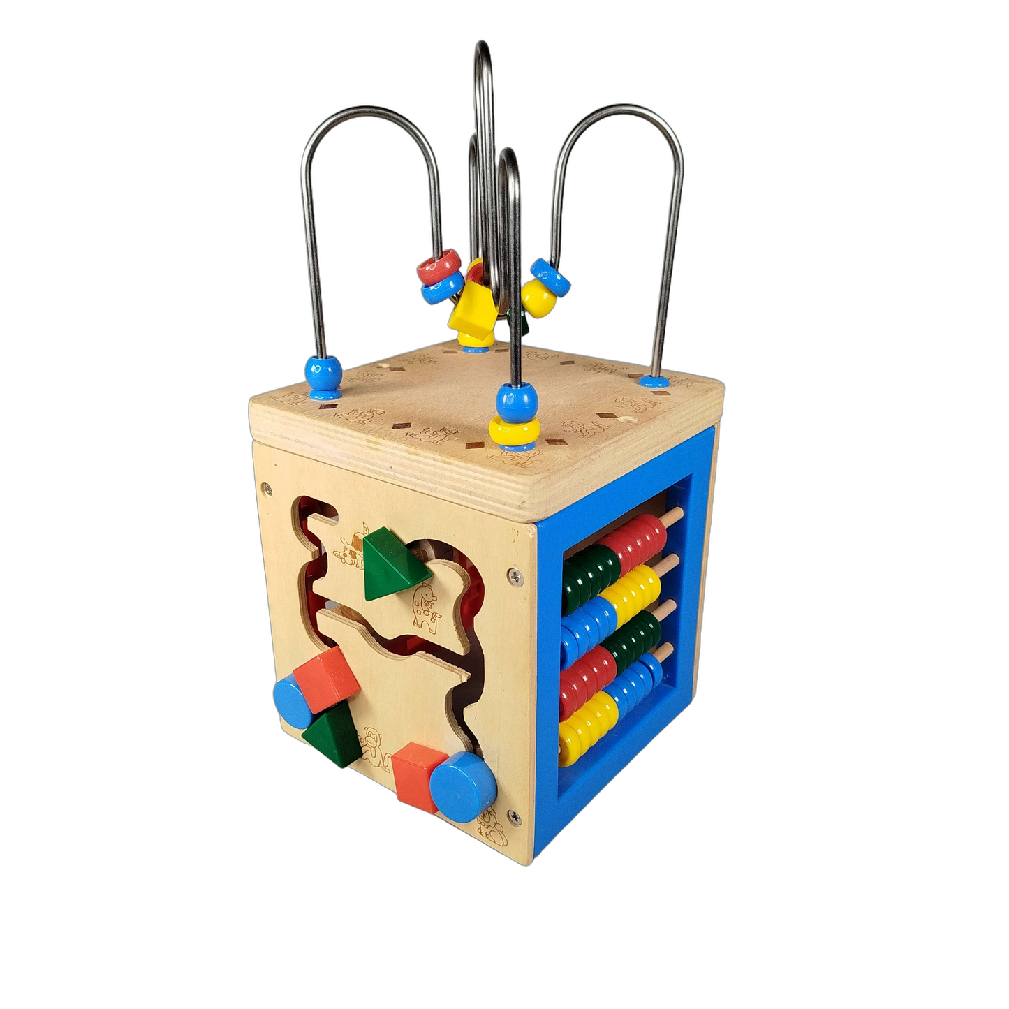 Motorikwürfel 5-in-1 Holz Lernspiel