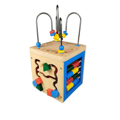 Motorikwürfel 5-in-1 Holz Lernspiel