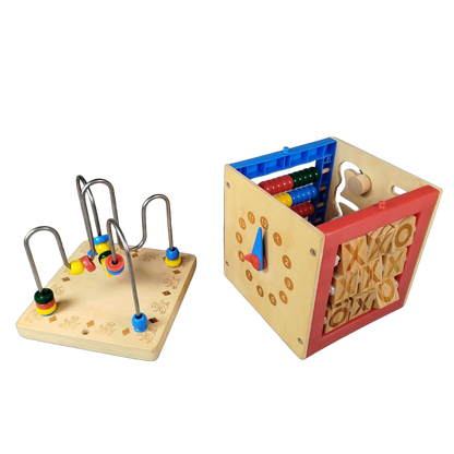 Motorikwürfel 5-in-1 Holz Lernspiel