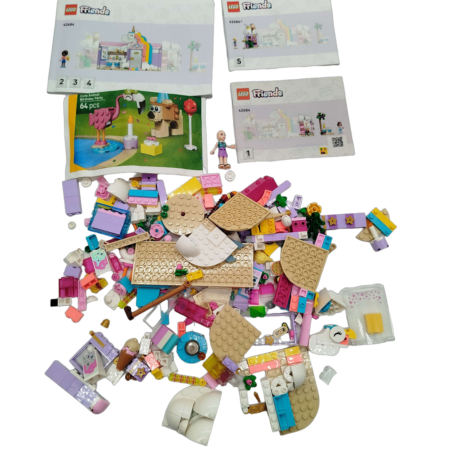 LEGO Bundle Friends 41684 Cute Animal Party Set Teile & Anleitung