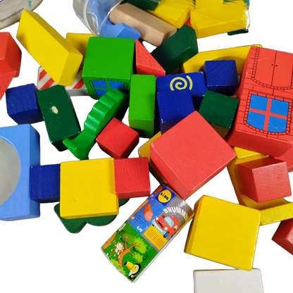 Playtive Holzbausteine Stadt Set mit Tieren & Kipplaster