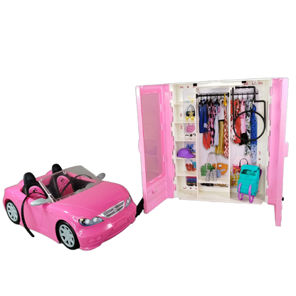 Mattel Bundle Barbie Cabrio & Schrank