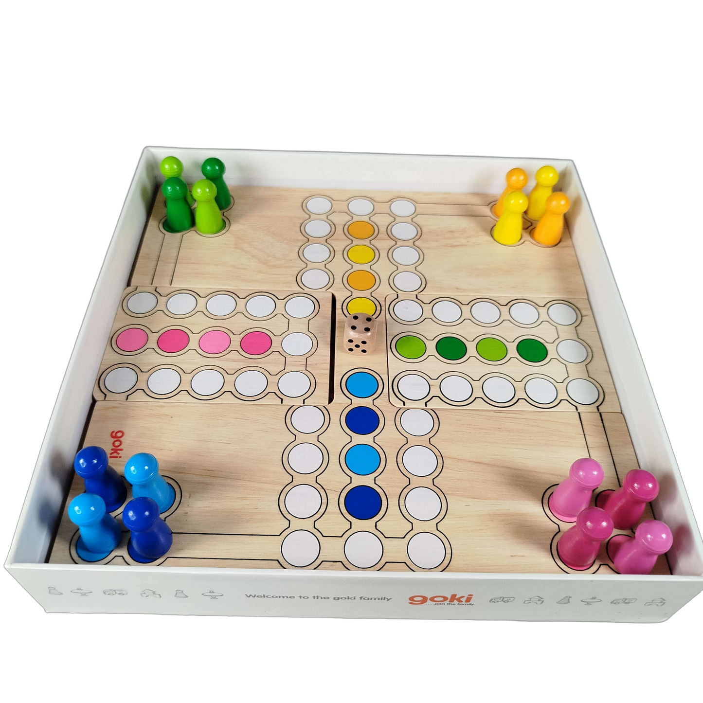 Goki Ludo Brettspiel aus Holz neuwertig