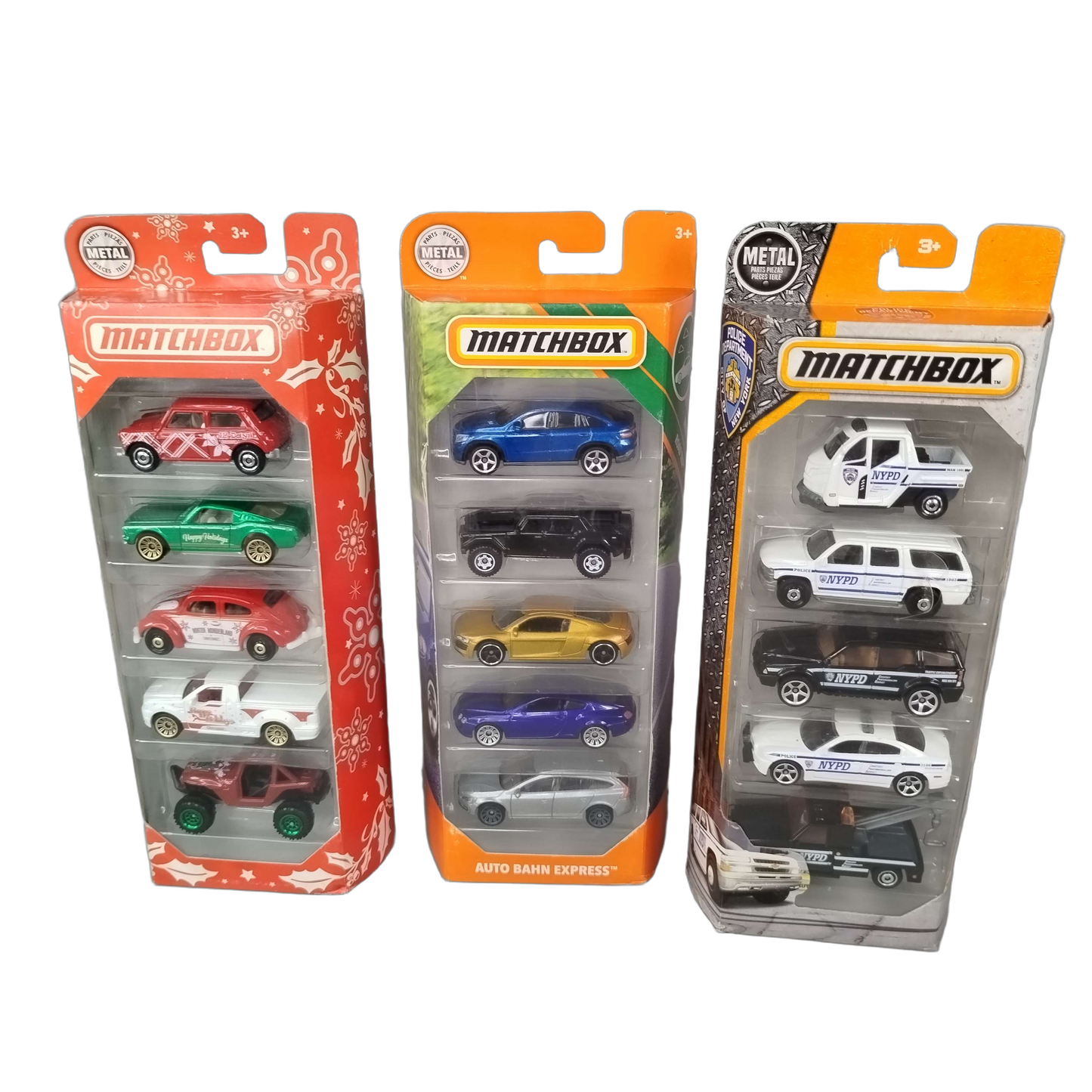 Matchbox Bundle Happy Holidays NYPD 3x Metallautos Neu
