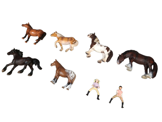 Schleich Tiere Bundle 8 Teile Pferde & Reiter Figuren