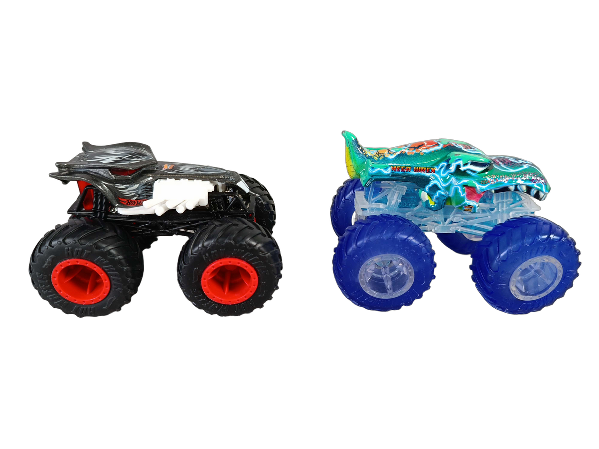 Hot Wheels Bundle Monster Trucks Mega Wrex & Mega Shark Set von 4