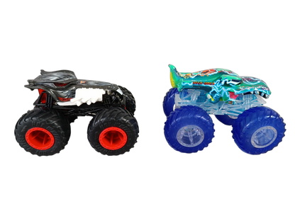 Hot Wheels Bundle Monster Trucks Mega Wrex & Mega Shark Set von 4
