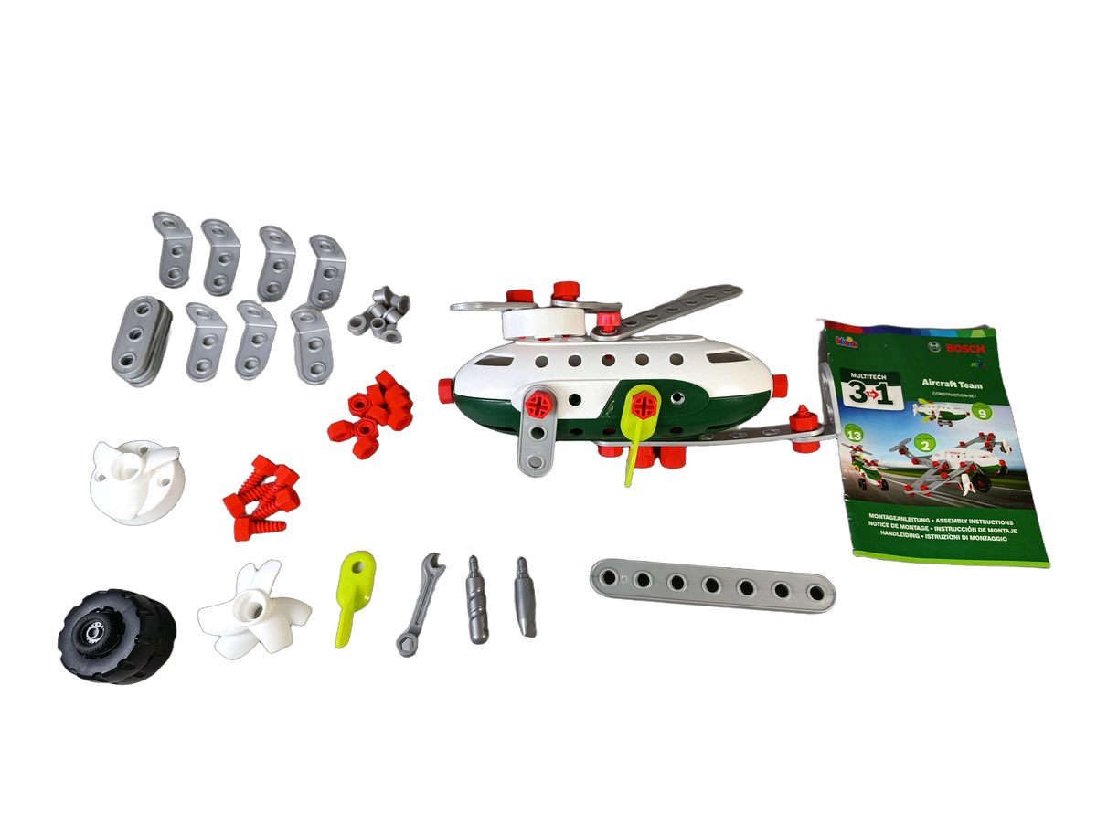 Bundle Set von 2 Bausatz Flugzeug 8790 & Holzbaukasten Radlader