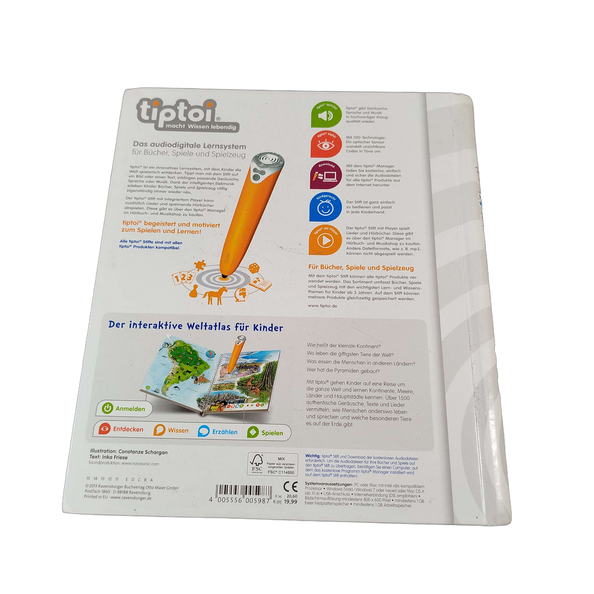 Ravensburger tiptoi Mein großer Weltatlas 00598 Buch