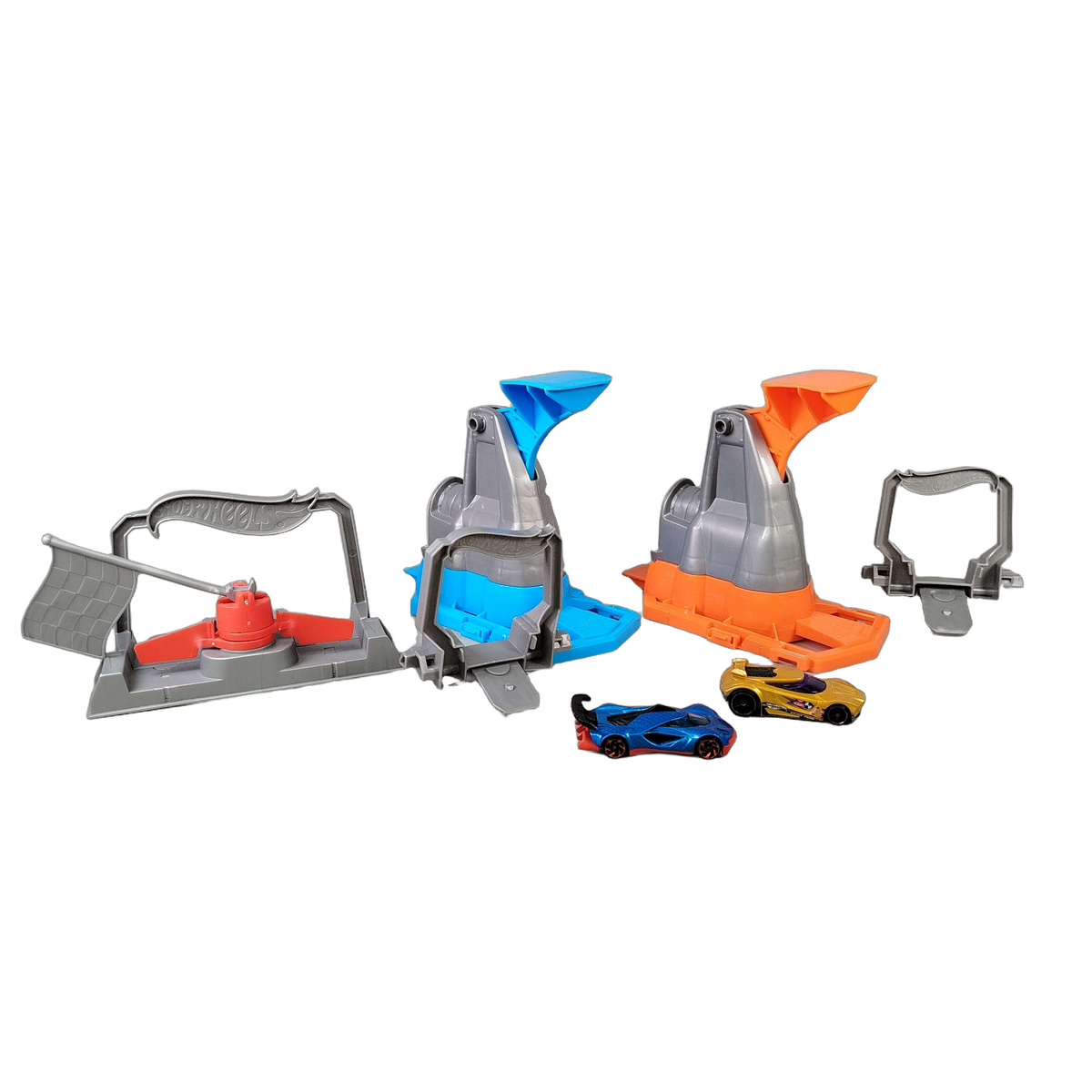 Mattel Bundle Hot Wheels Rennbahn Zubehör Starter Zieltor Autos