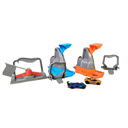 Mattel Bundle Hot Wheels Rennbahn Zubehör Starter Zieltor Autos