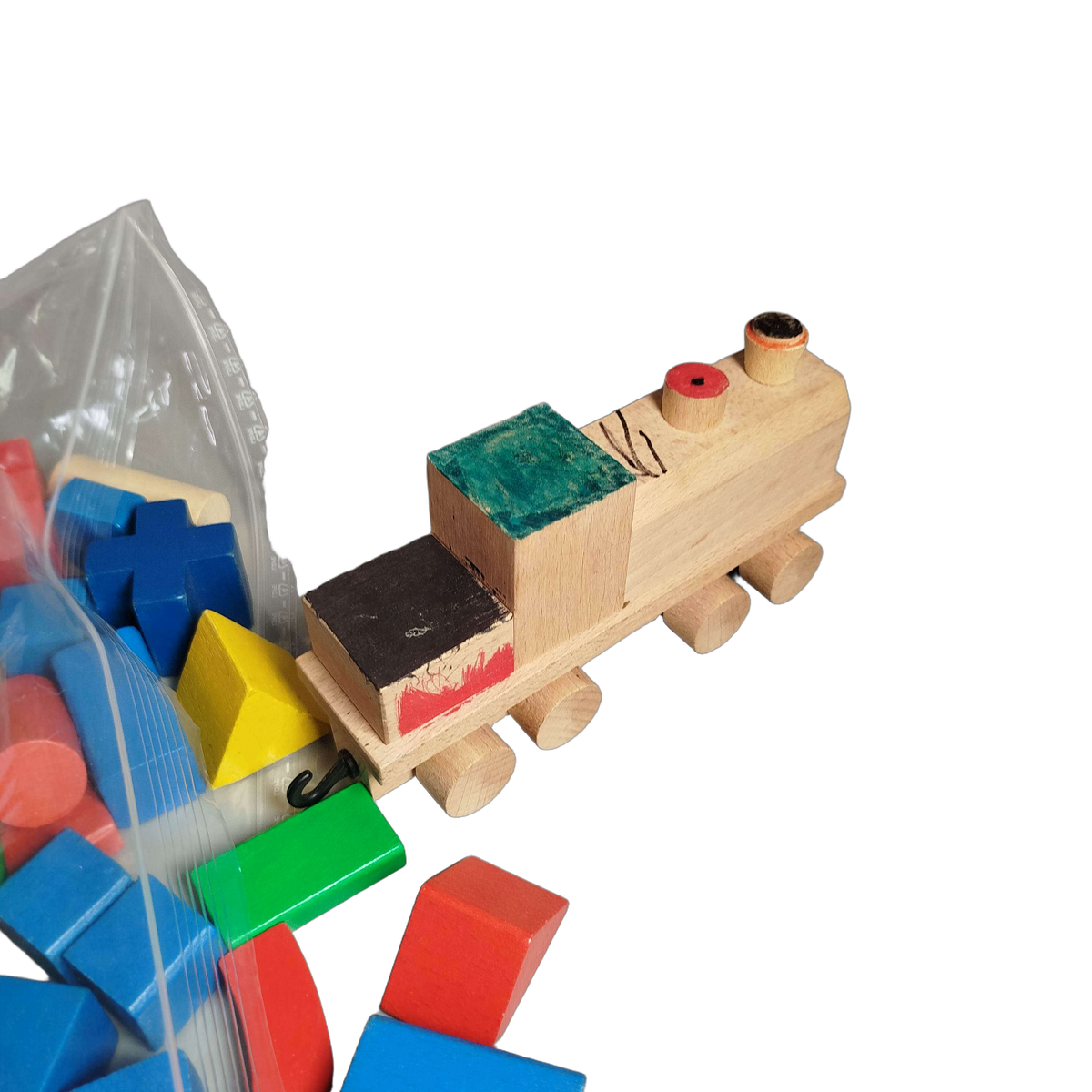 Bundle Holzeisenbahn & Konstruktion großes Set Bausteine & Verbinder