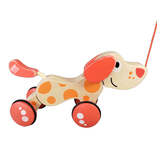 Hape Walk-A-Long Puppy Pepe & Friends Nachziehtier Hund aus Holz