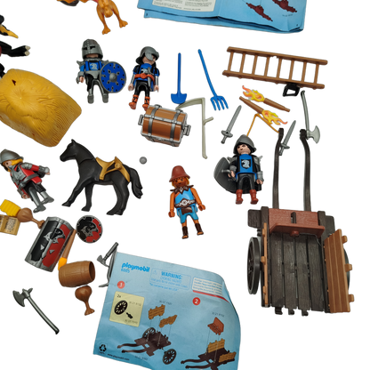 Playmobil Bundle Ritter 6628 6005 Set von 2 Figuren & Wagen