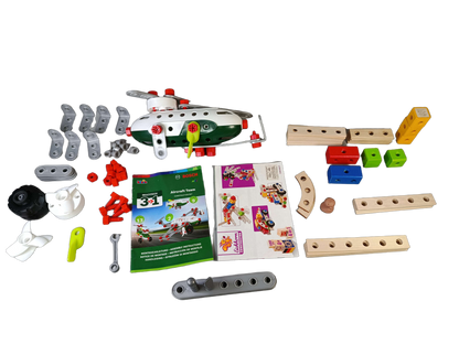 Bundle Set von 2 Bausatz Flugzeug 8790 & Holzbaukasten Radlader
