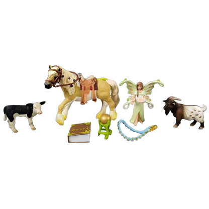 Schleich Tiere Bundle Bauernhof & Bayala 4 Teile Pferd & Fee Figuren