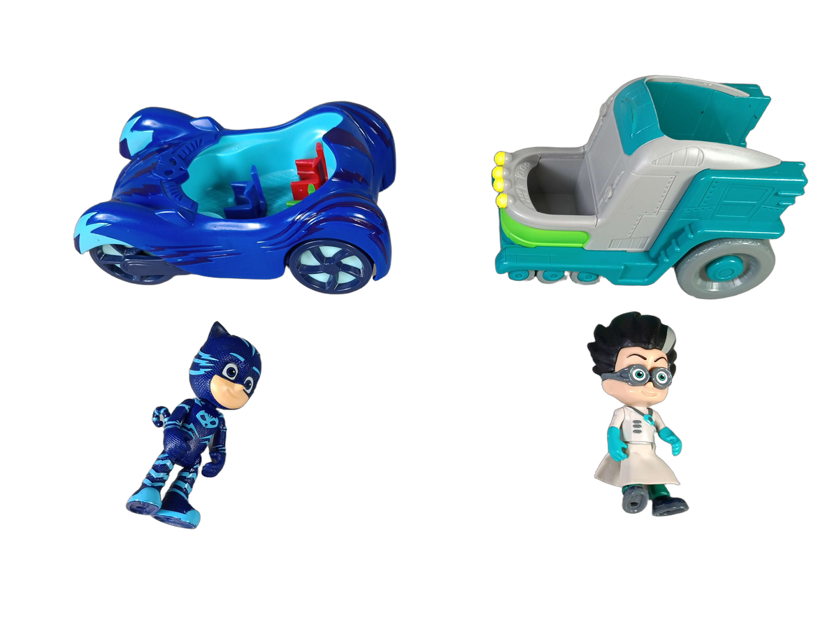 Just Play Bundle PJ Masks Cat-Car & Romeo Set von 4 Autos & Figuren