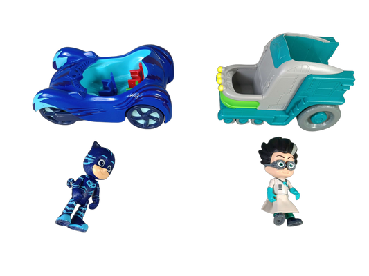Just Play Bundle PJ Masks Cat-Car & Romeo Set von 4 Autos & Figuren